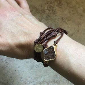 NINA NGUYEN bardot wrap druzy bracelet necklace